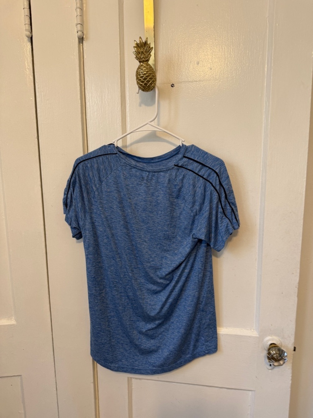 Champion Blue Heather Athletic Tee with Black Tag Detail size large youth